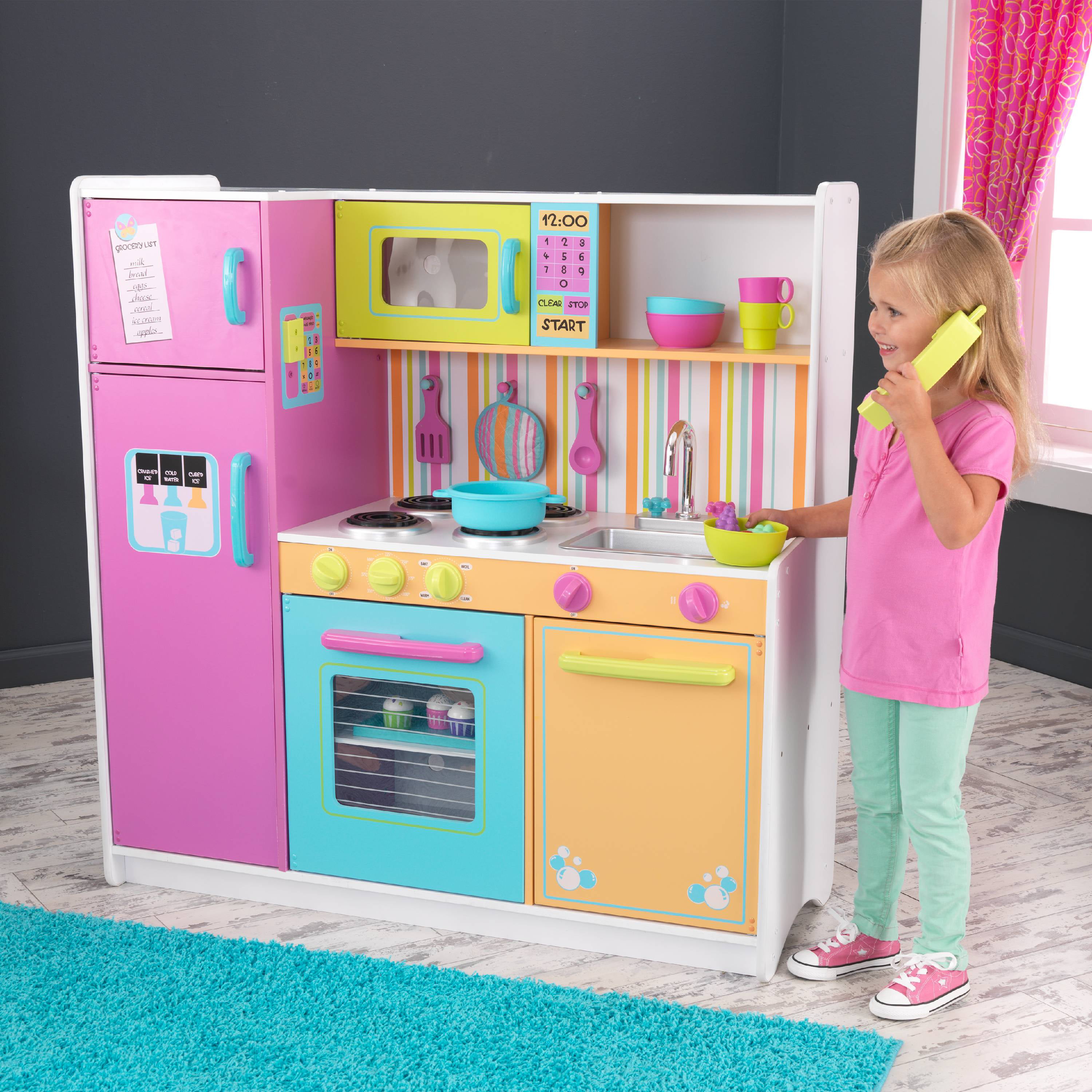 Kidkraft Deluxe Big And Bright Kids Kitchen Pretend Play Set Toy New Cooking Fun | eBay