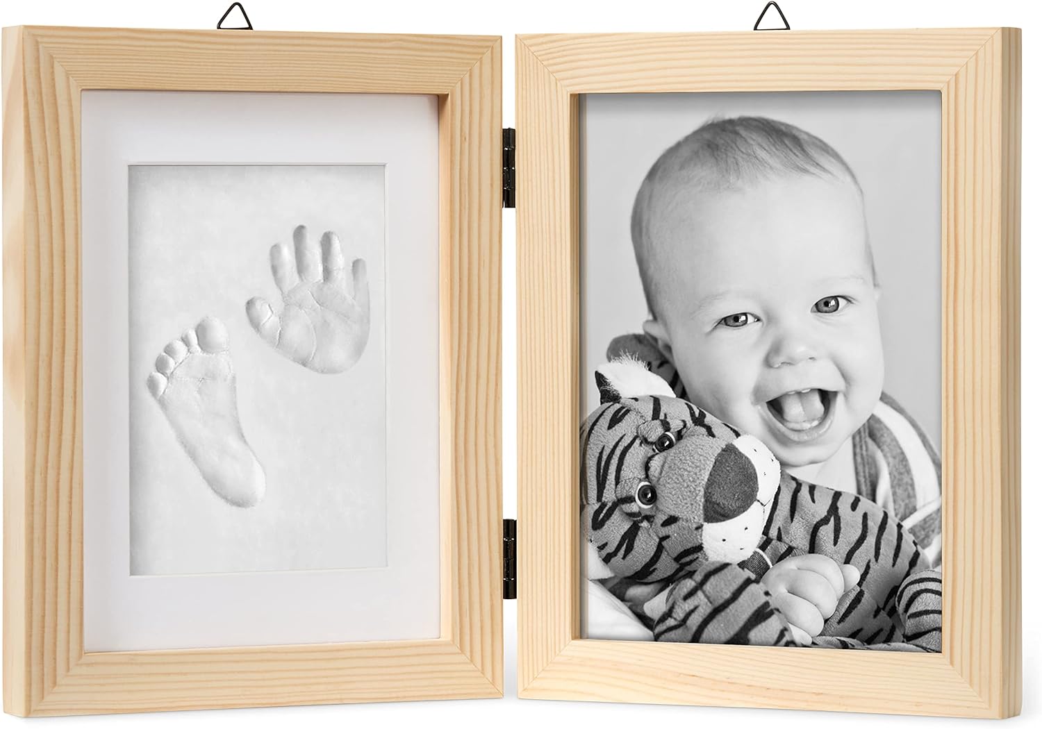 Chuckle White Baby Hand and Foot Clay Print Photo Frame Keepsake Kit Gift New