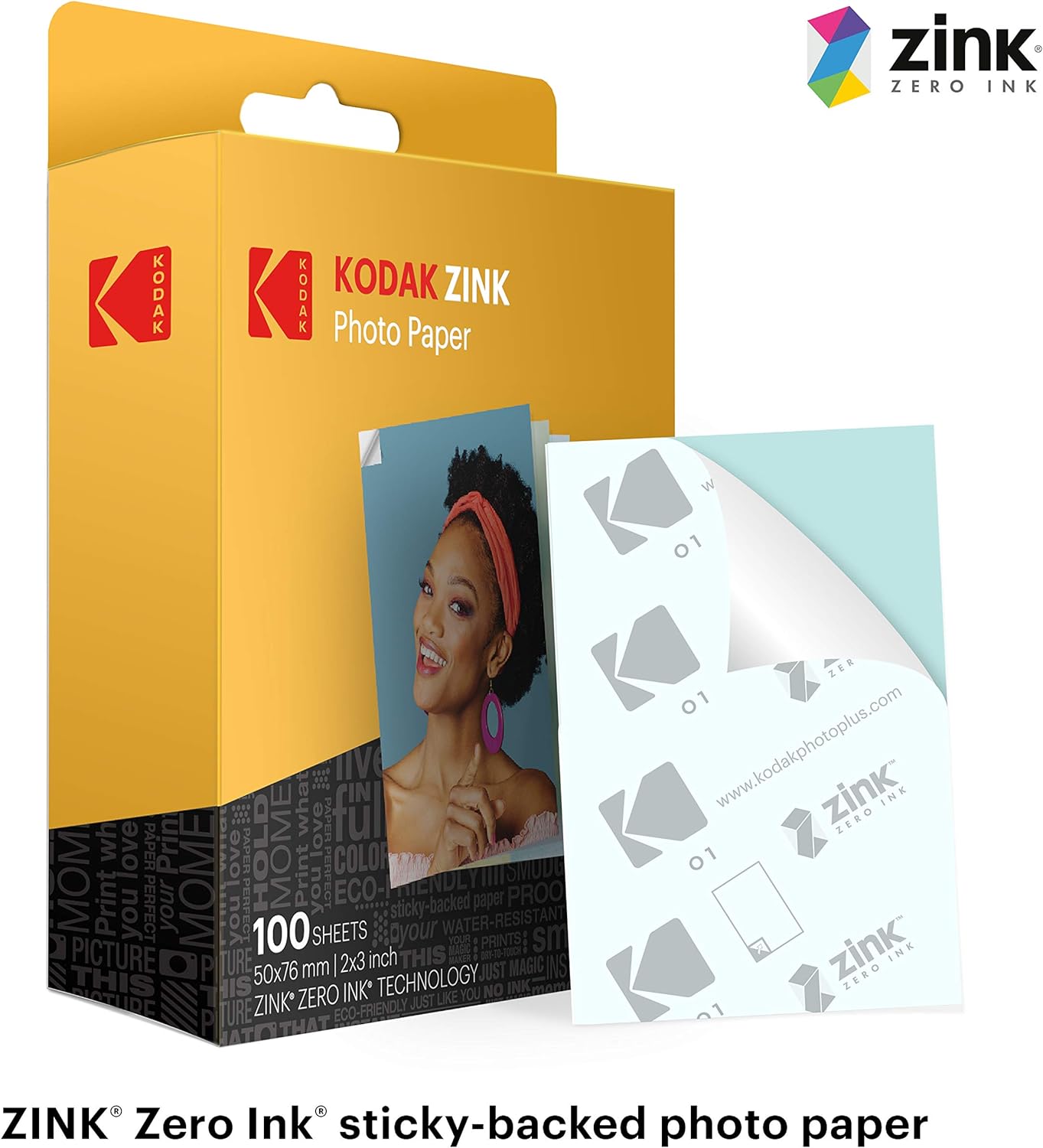 Papier photo Zink original Kodak 2x3 Premium, compatible avec les