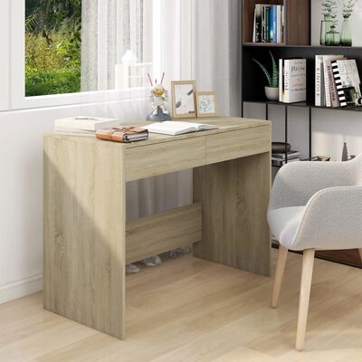 Wooden Table Desk Home Office Study Workstation With Drawers