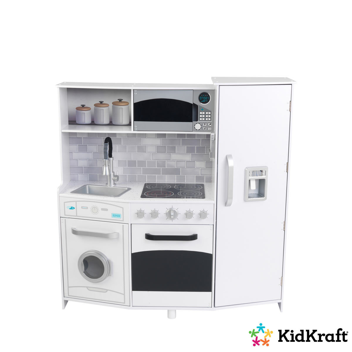 KidKraft Large Play Kitchen With Lights and Sound in White (3+ Years