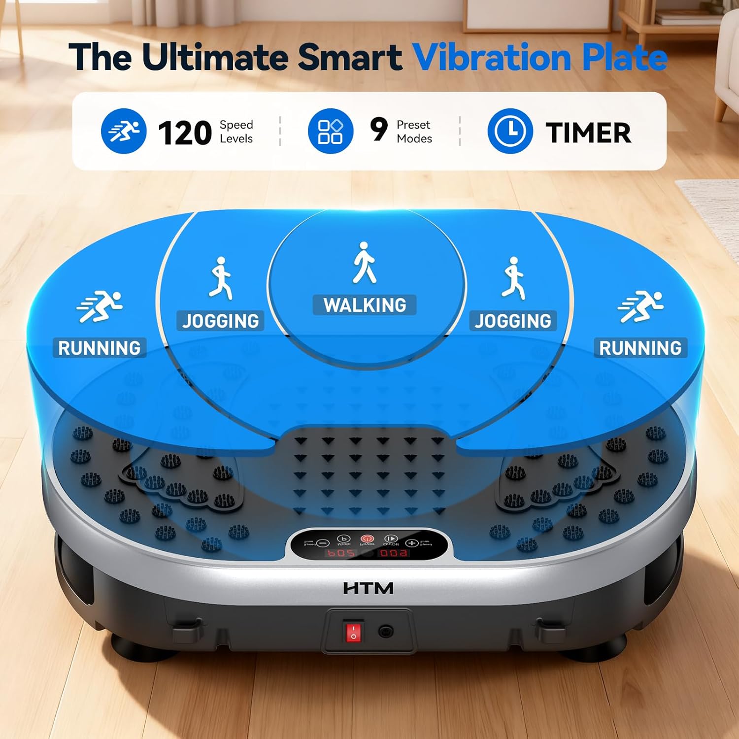 Vibration Plate Exercise Machine, 120 Speed Levels, 9 Preset Programs – Workout